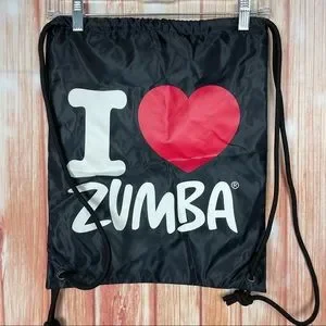 I Love [Heart] Zumba Black Drawstring Bag Backpack Zumba Fitness | Bags | I Love Heart Zumba Black Drawstring  main image 3